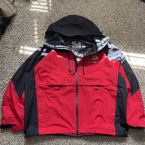Bass Pro Shops Tourney Special H2O Proof Red Black Jacket Men's Sz Xl - Picture 1 of 10